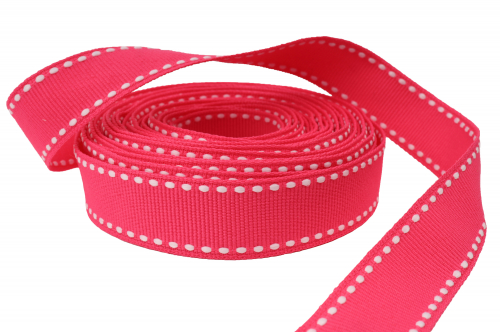 Декоративная лента с прострочкой (розовый), 15мм * 6 ярдов В наличии
