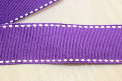 Декоративная лента с прострочкой (фиолетовый), 25мм * 6 ярдов В наличии