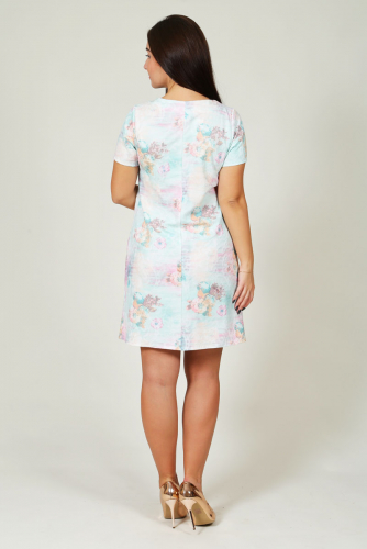 Платье Наоми-1 (Цветы на светло-голубом)