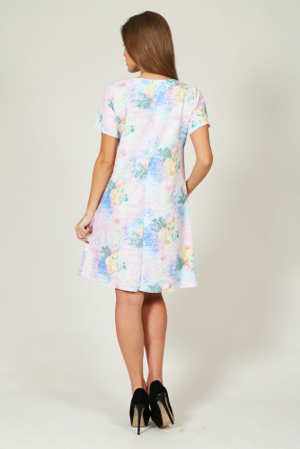 Платье Наоми-2 (Цветы на светло-розовом)