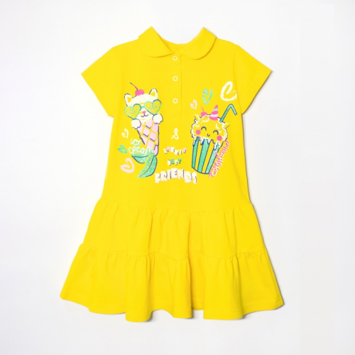 Платье 2141-192 Желтый/Мороженное