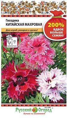 Цветы Гвоздика Китайская Махровая смесь (0,8 г) РО серия 200%