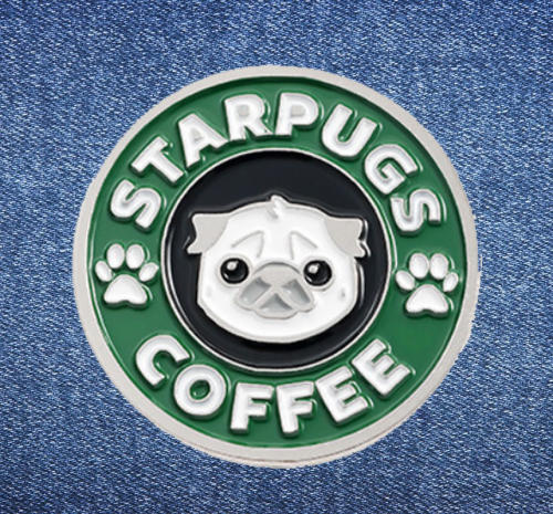 Брошь-значок «Starpugs coffee»