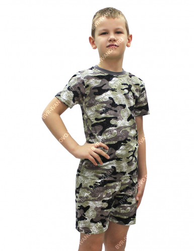 Комплект детский Зарница с шортами цв.Камуфляж V-100