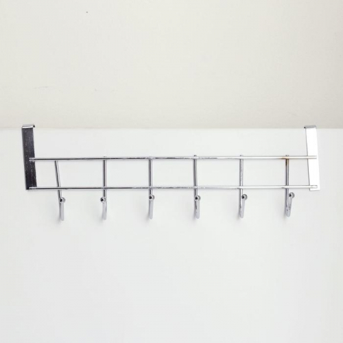 Вешалка надверная на 6 крючков «Блеск», 28×10×6 см, цвет хром