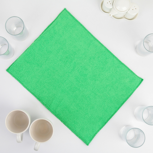 Коврик для сушки посуды 30×40 см, микрофибра, цвет зелёный