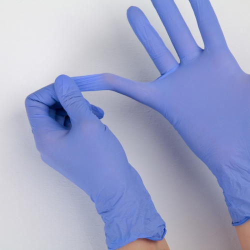 Перчатки нитриловые «Стандарт», размер S, текстурированные на пальцах, 7 гр, 100 шт/уп, цвет фиолетовый