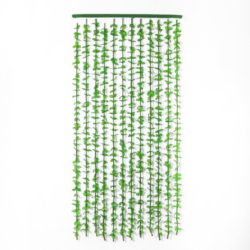 Занавеска «Листики», 90×175 см, 12 нитей, цвет зелёный