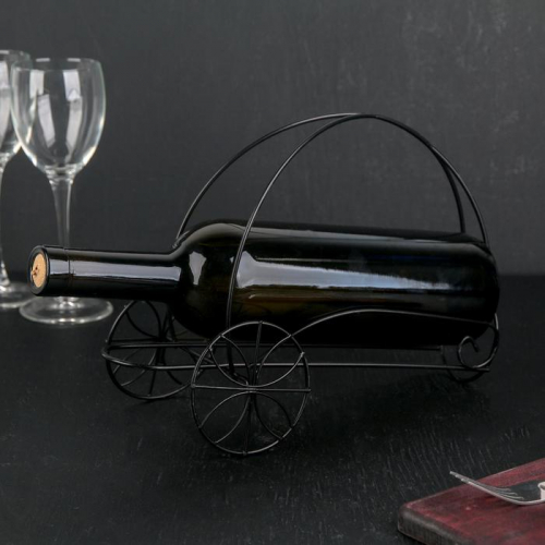 Подставка для бутылки Доляна «Карета», 26×11×18,5, цвет чёрный
