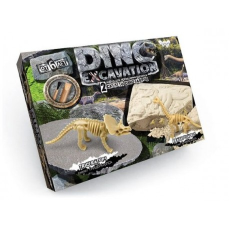 Набор для проведения раскопок Danko Toys Dino Excavation Динозавры (Трицератопс и Брахиозавр)