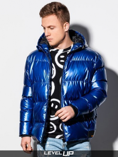 Куртка мужская зимняя стеганая C463 - синяя