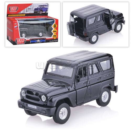 Машина металл UAZ Hunter, 12см, (открыв. двери,черный) инерц., в коробке