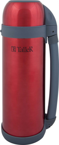 22415-TR Термос TalleR , 1,8л.Кнопочный переключатель, широкое горло.Цвет - красный металлик.