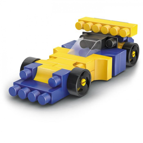 Конструктор «Гоночная машина. Pit Stop», цвет: синий, жёлтый