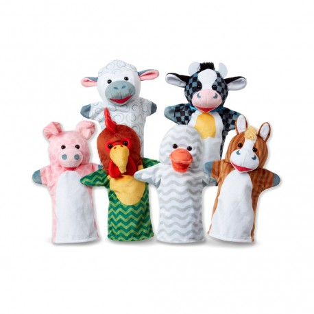 Плюшевые куклы на руку-животные с фермы