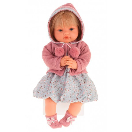 1671Bl Кукла Изабелла в темно-розовом, озвученная (плач), 42 см