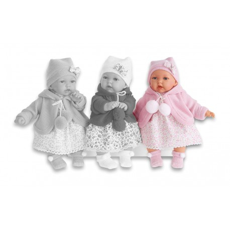 1220P Кукла Азалия в розовом, озвученная (мама, папа, смех), 27 см