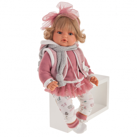 1672 Кукла Лорена в розовом, озвученная (плач), 42см