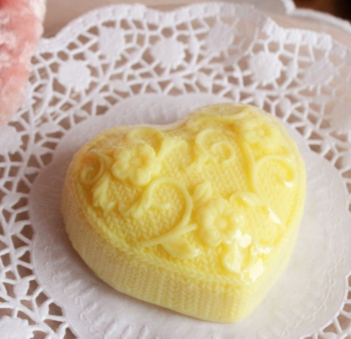 Жёлтое Вязанное сердечко - мыло ручной работы арт. milotto003101