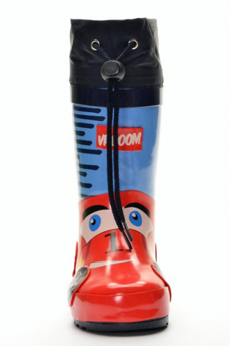 Мышонок G50 Сапоги детские син-красн резина, подклад байка