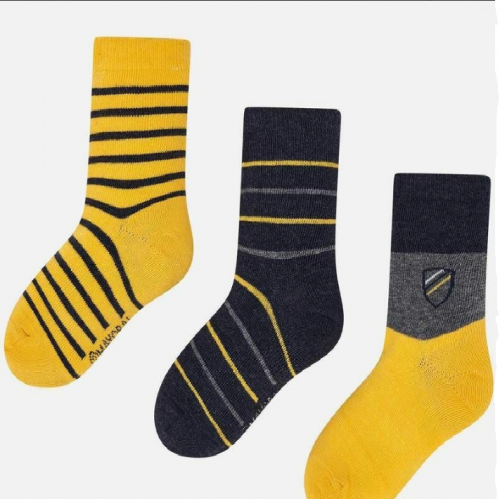 Комплект из 3 пар носков Mayoral 10675,серый/желтый