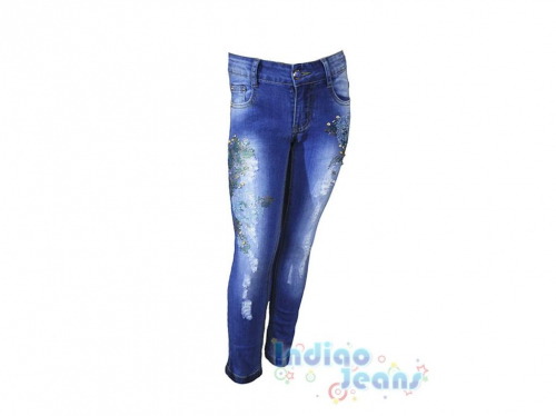  Стильные рваные джинсы для девочек, арт. I32178.