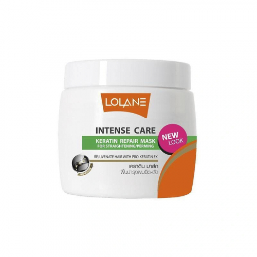 Маска кератиновая для восстановления Lolane, Lolane Intense Care Keratin Repair Mask, 200 мл. (для супер-поврежденных волос) Зеленая полоса