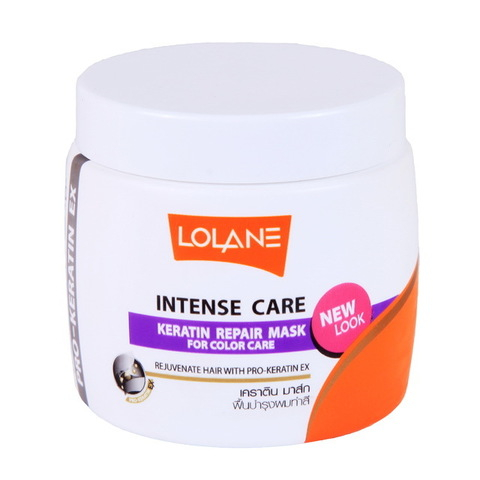 Маска кератиновая для восстановления Lolane, Lolane Intense Care Keratin Repair Mask, 200 мл. (для окрашенных волос) Фиолетовая полоса