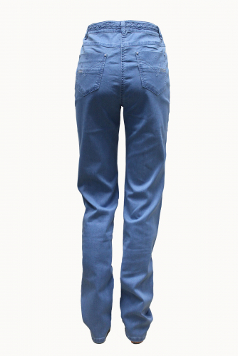 SS72607-2465--Слегка приуженные голубые с косичкой джинсы р.11,13,15