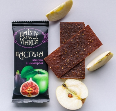 Батончик- пастила Яблочная с инжиром 1 шт 40 г. Dainty&Viands