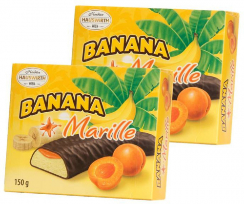 Банановое суфле с абрикосовым джемом в темном шоколаде 