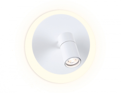 Поворотный настенно-потолочный светодиодный светильник FW260 SWH белый песок LED 4200K 12W+3W D230*120