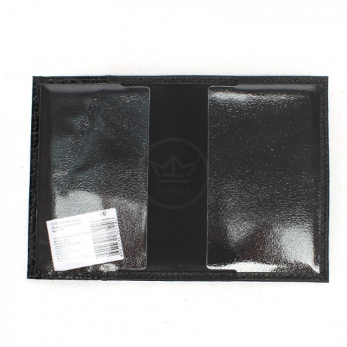 Обложка для паспорта Croco-П-410 натуральная кожа черный крок/черный флотер ( 200/40) 230974