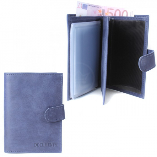 Обложка для авто+паспорт-Croco-ВП-1032 (с хляст, 5 внут карм, двойн стенка) натуральная кожа синий крек (217) 211534