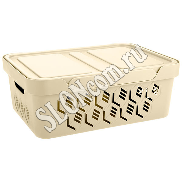 Ящик с крышкой универсальный Deluxe, 12 л, 380х276х140 мм