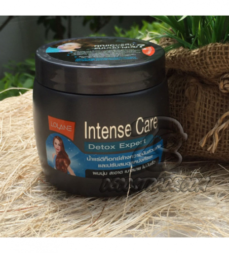 Минеральная детокс-маска для волос Lolane Intense care 250 гр/Lolane Intense care Hair Detox Expert Mineral Treatment 250 gr (голубая)