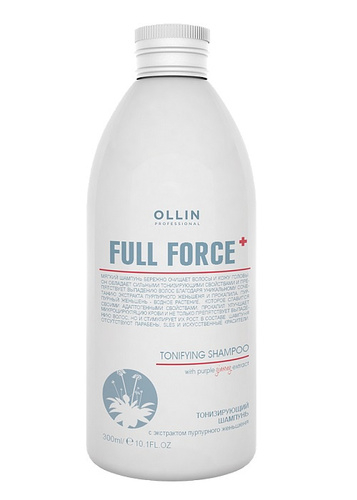 OLLIN FULL FORCE Тонизирующий шампунь с экстрактом пурпурного женьшеня 300мл