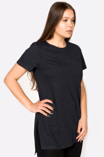 Удлиненная женская футболка с разрезами - Happy Fox