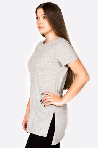 Удлиненная женская футболка с разрезами - Happy Fox