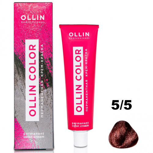OLLIN COLOR  5/5 светлый шатен махагоновый 60мл Перманентная крем-краска для волос