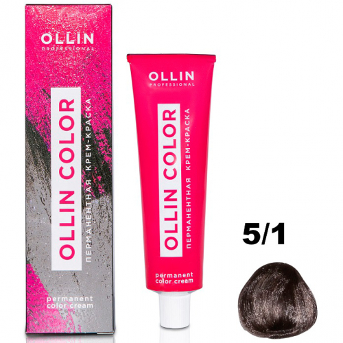 OLLIN COLOR  5/1 светлый шатен пепельный 60мл Перманентная крем-краска для волос