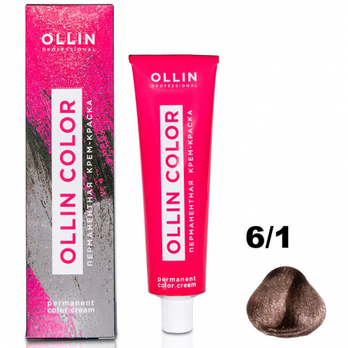 OLLIN COLOR  6/1 темно-русый пепельный 60мл Перманентная крем-краска для волос
