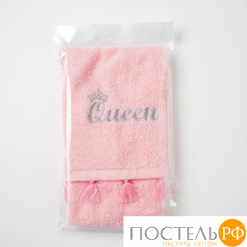 Полотенце махровое Этель «Queen» 30×60 см розовый 100% хлопок, 340 г/м²