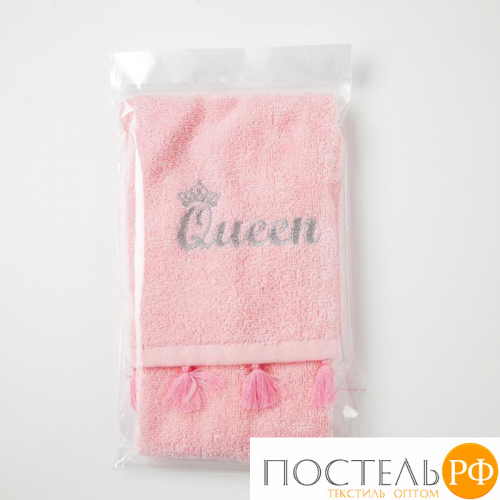 Полотенце махровое Этель «Queen» 30×60 см розовый 100% хлопок, 340 г/м²