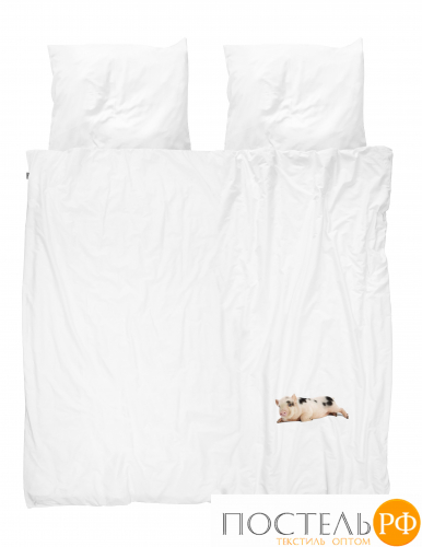 Комплект постельного белья Поросенок Белый 200x220см (Пакет ПВХ)