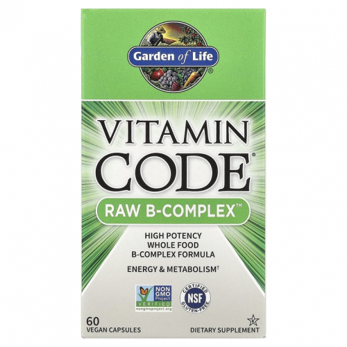 Garden of Life, Vitamin Code, Raw B-Complex, комплекс витаминов группы В, веганские капсулы