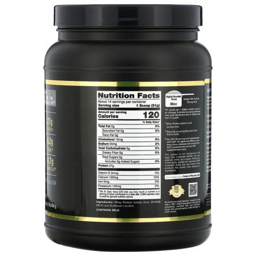 California Gold Nutrition, SPORT, изолят сывороточного протеина, 454 г (16 унций)