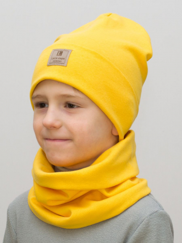 Комплект для мальчика шапка+снуд Мишель (Цвет желтый), размер 48-50; 50-52; 54-56, хлопок 95%