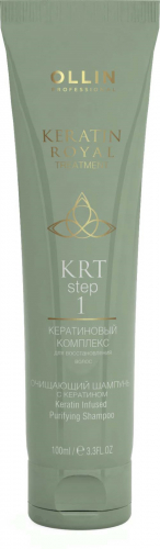 Ollin Keratin Royal Treatment Очищающий шампунь с кератином 100 мл