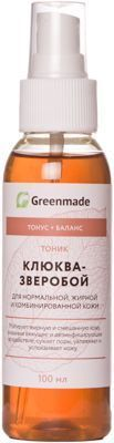 Greenmade Тоник КЛЮКВА-ЗВЕРОБОЙ для нормальной, жирной и комбинированной кожи 100 мл